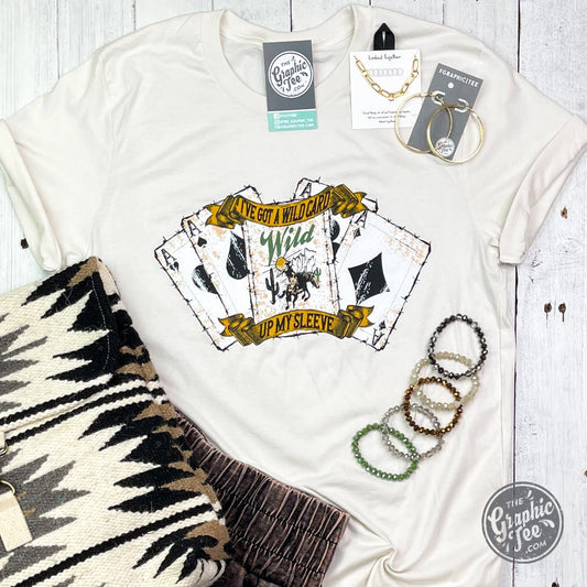*WHOLESALE* I've Got A Wild Card Vintage White Short Sleeve Unisex Tee - The Graphic Tee