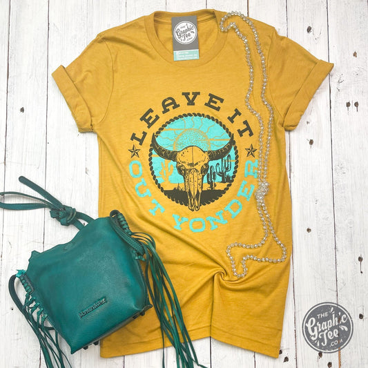 *WHOLESALE* Leave It Out Yonder Mustard Short Sleeve Tee - The Graphic Tee