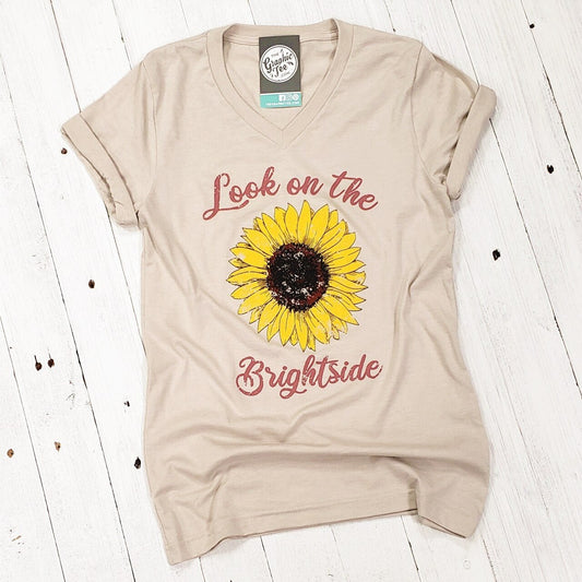 *WHOLESALE* Look on the Brightside - V-Neck Tee - The Graphic Tee