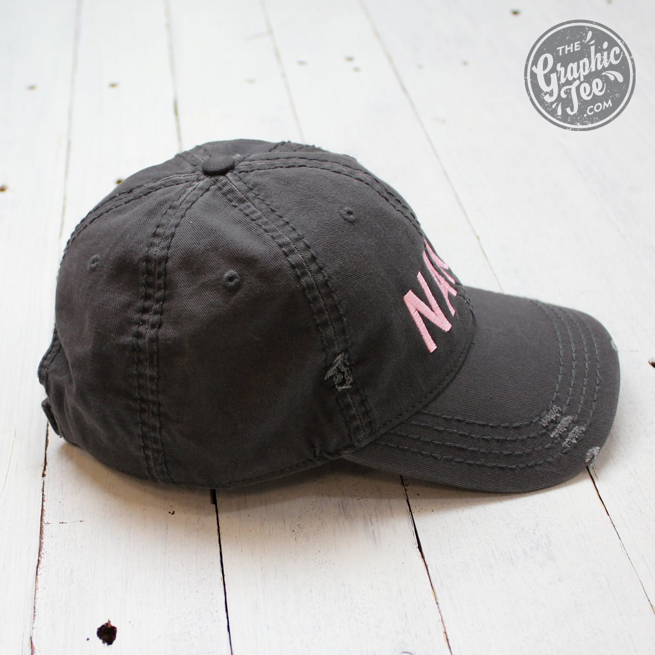 *WHOLESALE* Nana - Charcoal Distressed Canvas Hat - The Graphic Tee