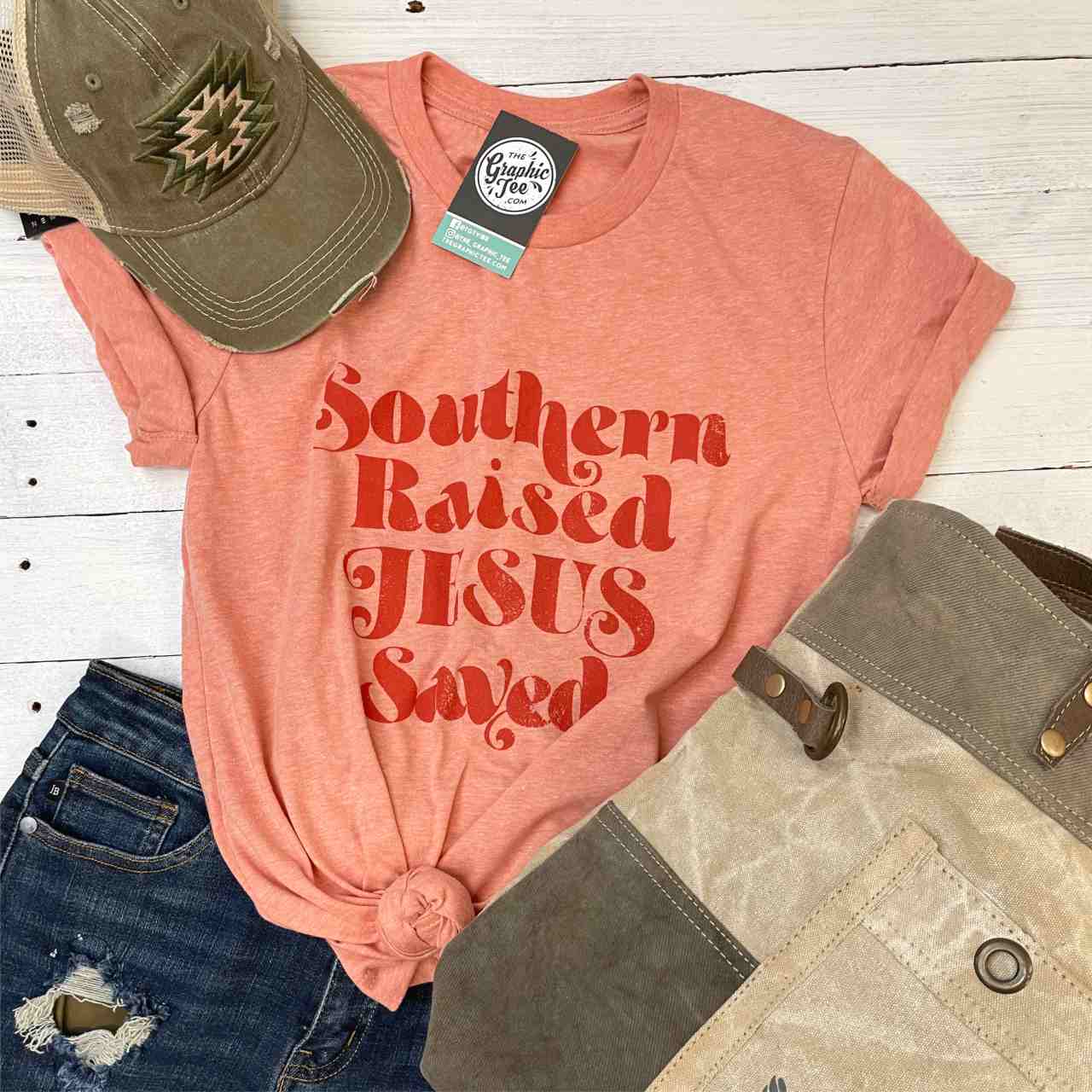*WHOLESALE* Southern Raised and Jesus Saved Unisex Tee - The Graphic Tee