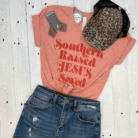 *WHOLESALE* Southern Raised and Jesus Saved Unisex Tee - The Graphic Tee