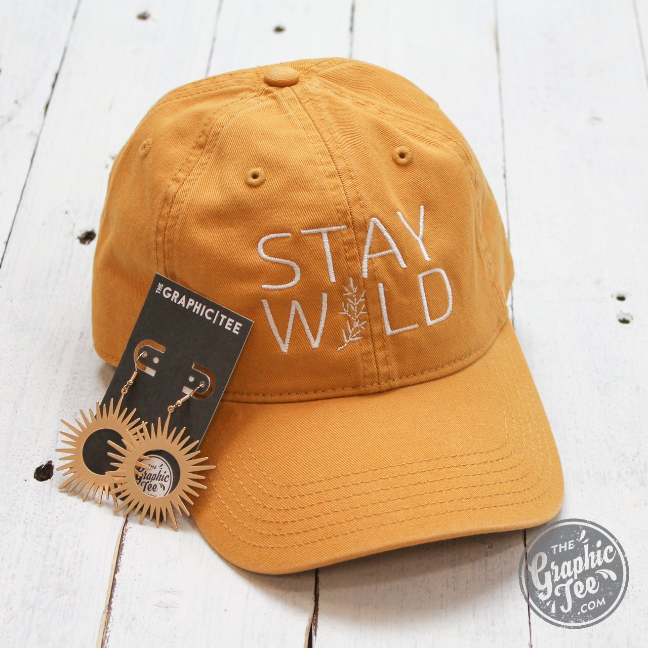 *WHOLESALE* Stay Wild - Mustard Relaxed Twill Dad Hat - The Graphic Tee