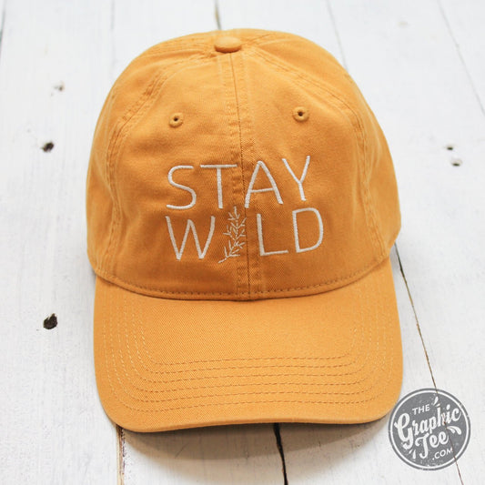 *WHOLESALE* Stay Wild - Mustard Relaxed Twill Dad Hat - The Graphic Tee