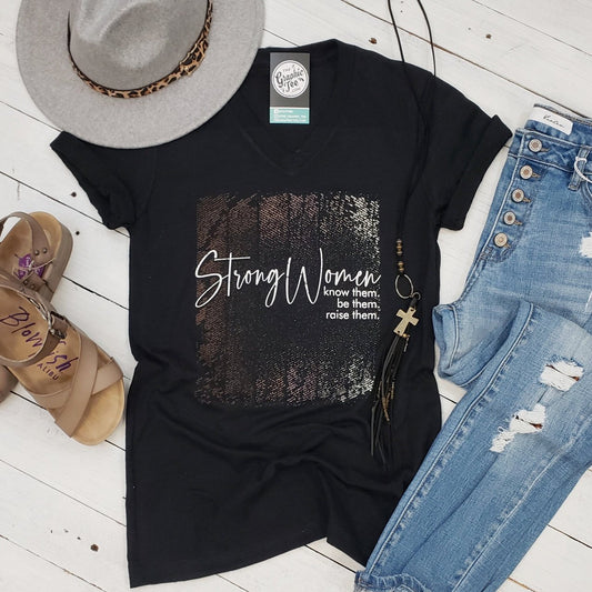 *WHOLESALE* Strong Women V Neck Tee - The Graphic Tee