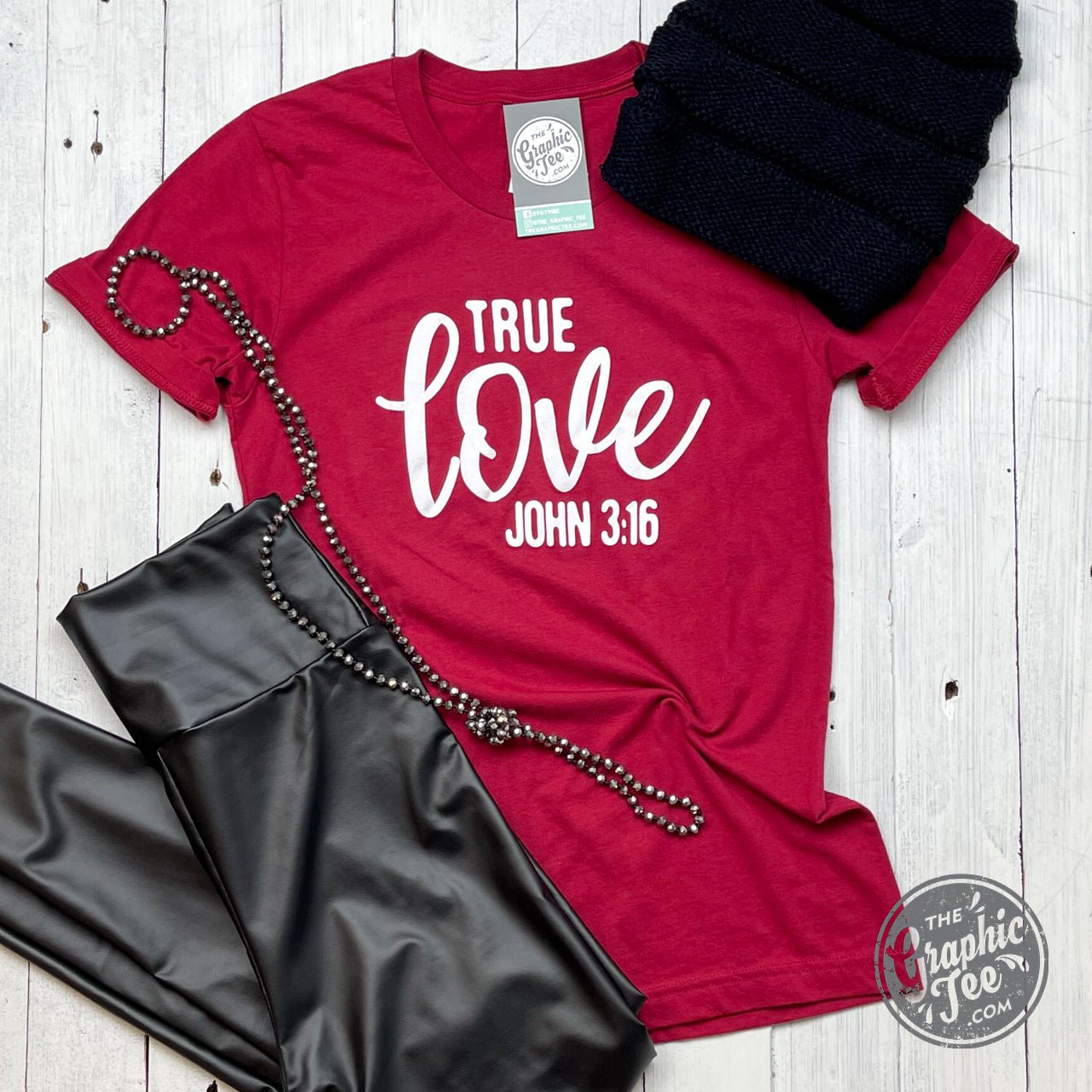 *WHOLESALE* True Love John 3:16 - Cardinal Unisex Tee - The Graphic Tee